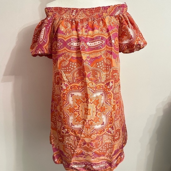 CALYPSO ST BARTH Orange pink Paisley Silk dress size small - Picture 1 of 9